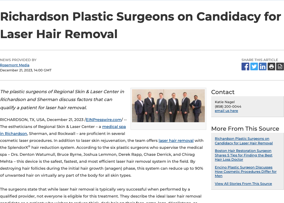 Richardson plastic surgeons describe necessary qualifications for laser hair removal.