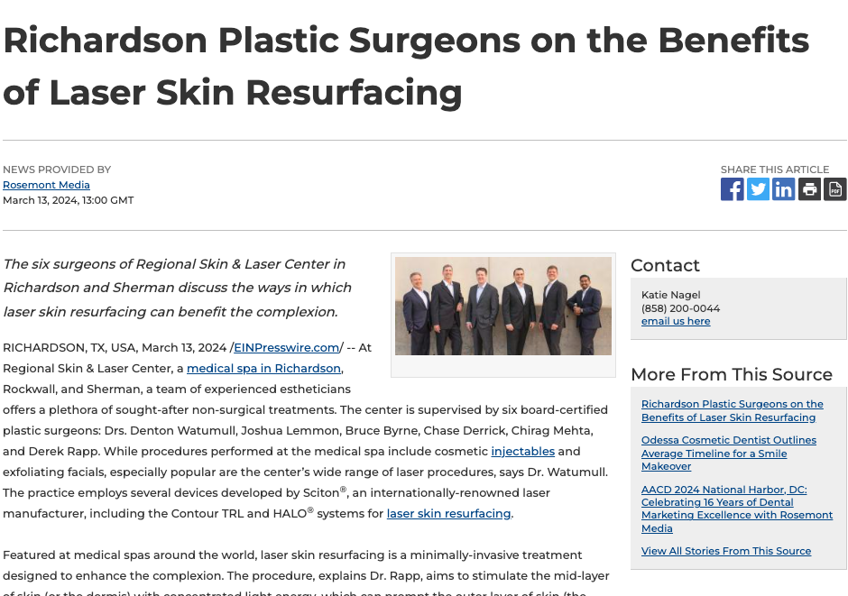 Richardson plastic surgeons discuss laser skin resurfacing.